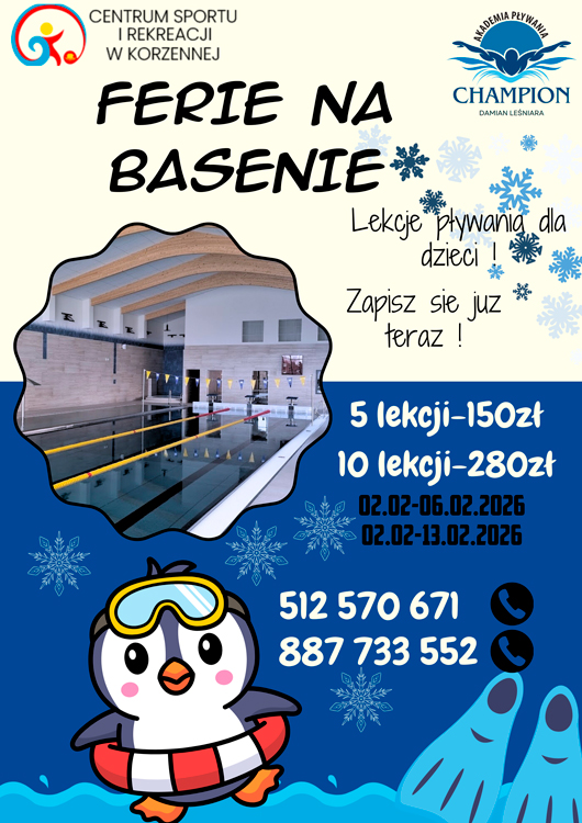 kurs pływania ferie zimowe Korzenna
